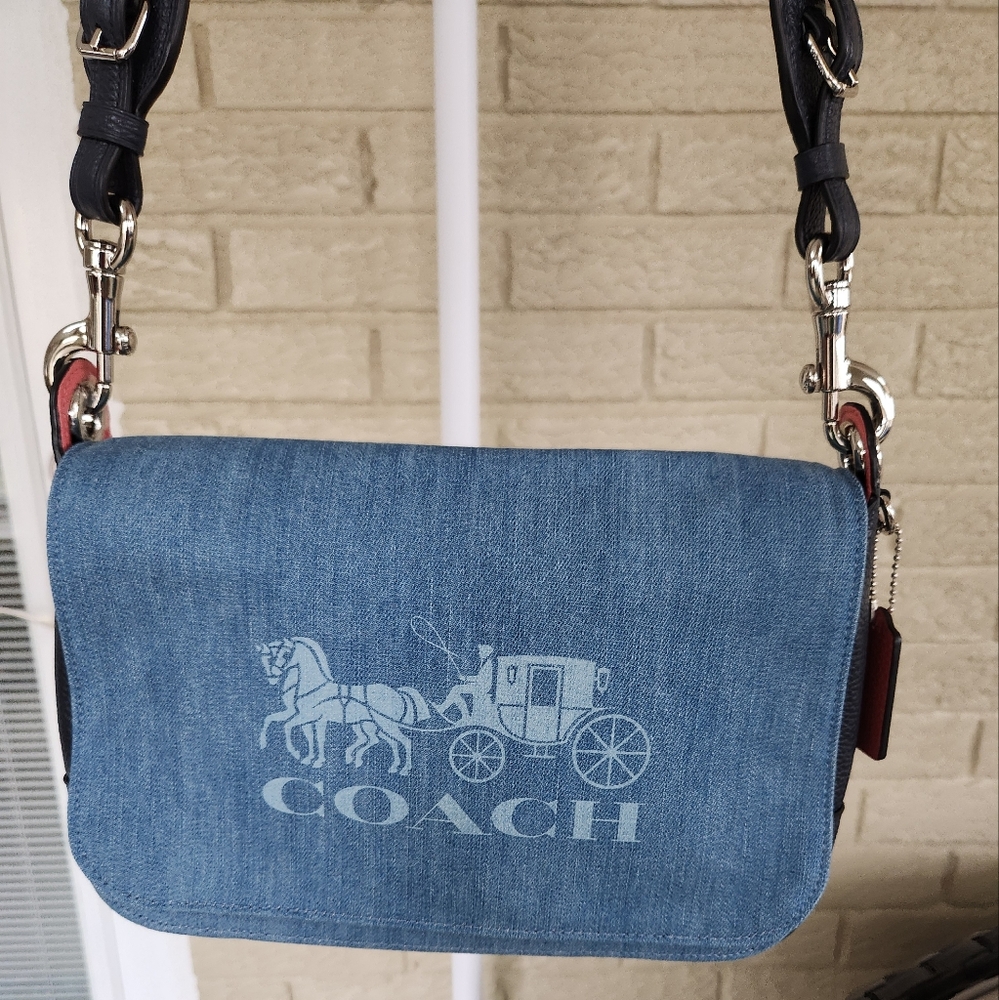 NWOT Coach Vibrant Crossbody Bag in Blue and Pink